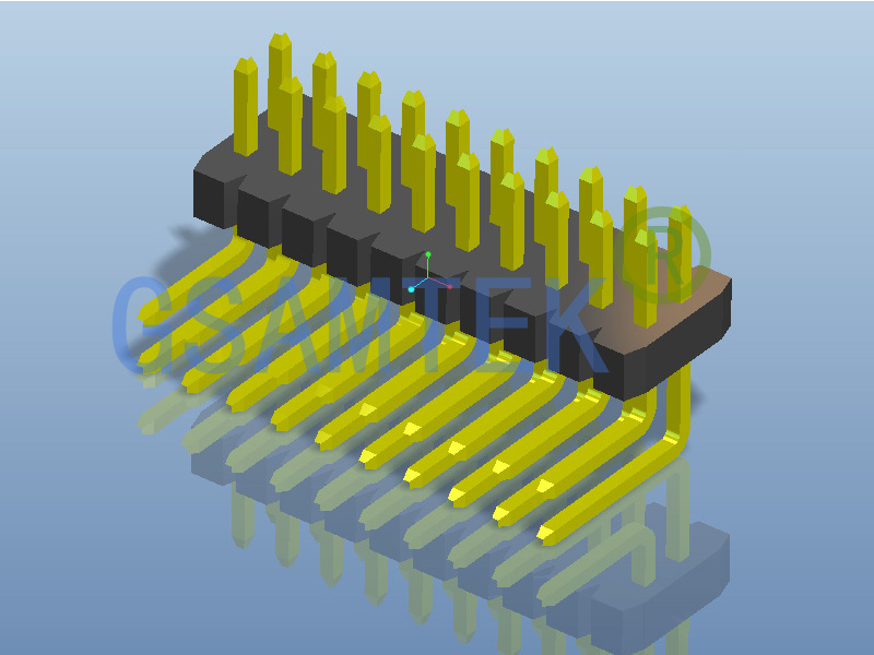 双排90度排针PH1.0 H1.0 W3.17