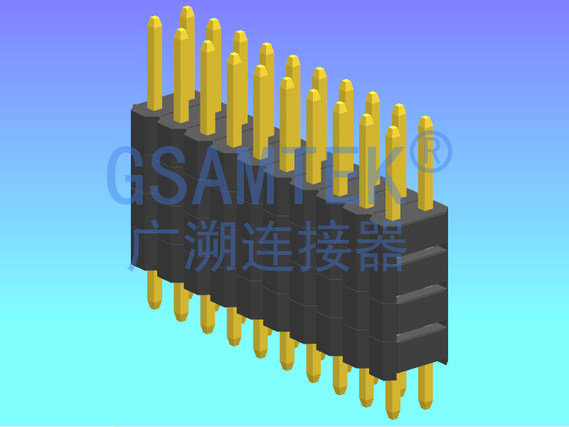 双排多塑180度排针PH2.54 H2.5 W5.0