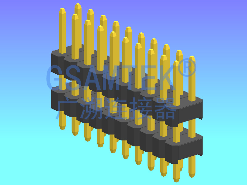 双排双塑180度排针PH2.54 H2.5 W5.0