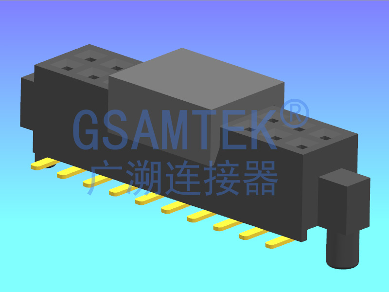 双排SMT带外柱排母 PH1.27 H3.4 U型